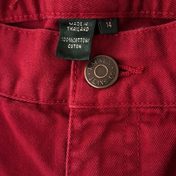 Lauren Jeans Company Ralph Lauren Red Cropped Jeans Size 14 - Picture 3 of 12